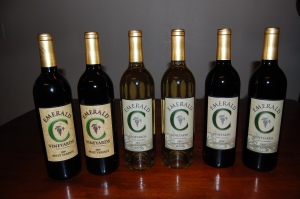 Emerald "C" Vineyards wines we picked up on the Farm Trail
